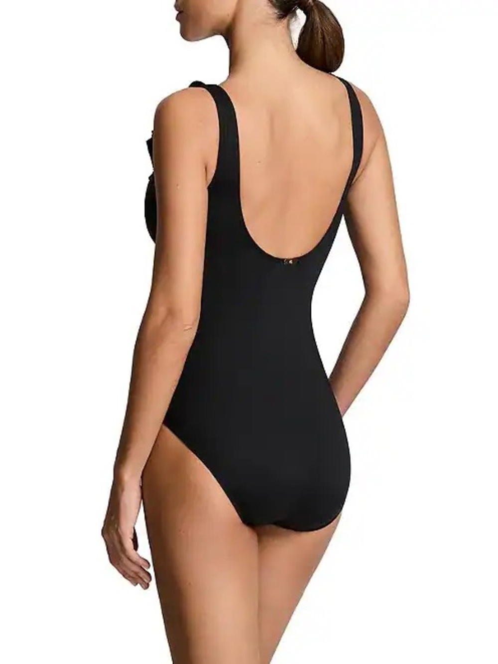 NWT Lauren Ralph Lauren Core Solid Ruffle Underwire One Piece Swimsuit - Picture 3 of 3